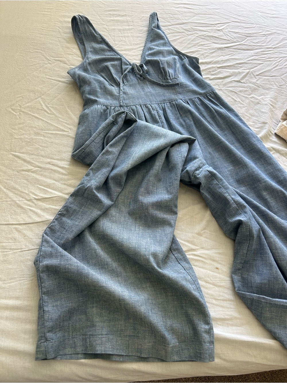 American Eagle Outfitters Blue Chambray Jumpsuit - Picture 2 of 3